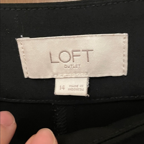 LOFT UEC Women’s Size 14 Black Dress Pants trousers with side detail 4 pockets - Picture 2 of 9